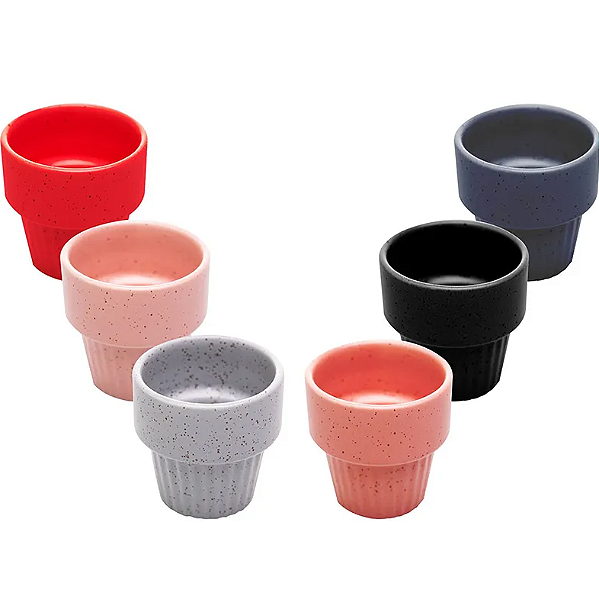 COPO DE CERÂMICA EMPILHÁVEL PARA CAFÉ GRANILITE 90ML - LYOR