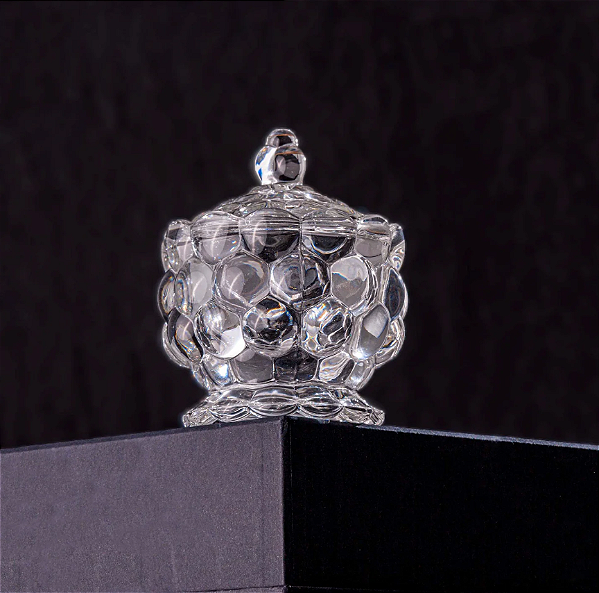 POTICHE DE CRISTAL ECOLÓGICO COM PÉ BUBBLE 11X8CM - LYOR