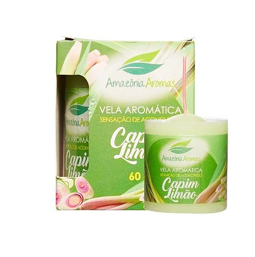 VELA PERFUMADA AMAZONIA AROMAS 60G CAPIM LIMAO - AMAZONIA AROMAS