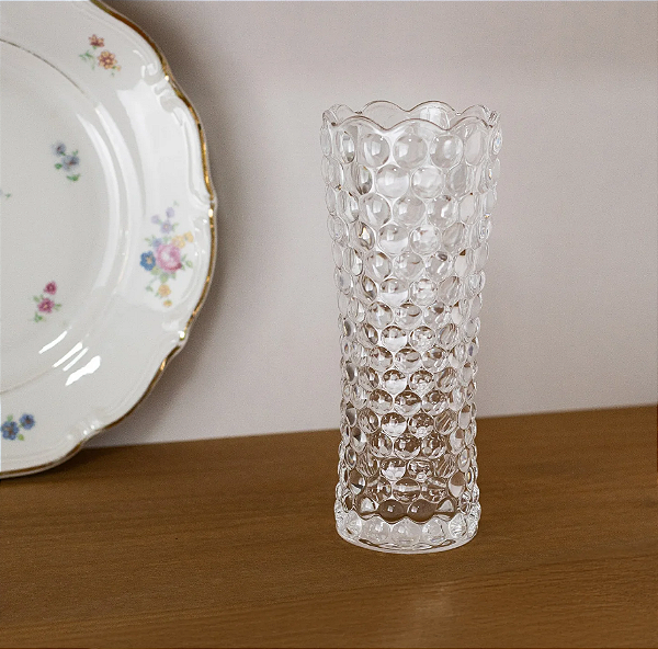 VASO DE VIDRO BUBBLE 18X7CM - LYOR