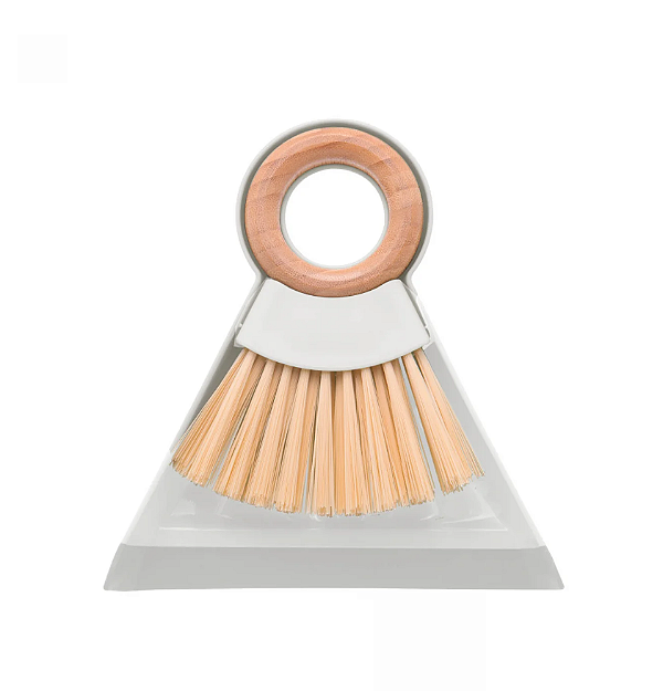 KIT PÁ E ESCOVA PARA LIMPEZA COM ALÇA DE BAMBU 17CM - LYOR