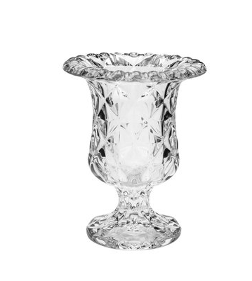 VASO DE CRISTAL COM PÉ DIAMOND 14X11CM - LYOR