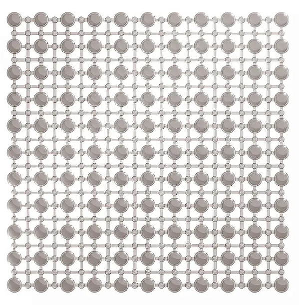 TAPETE QUADRADO DE PVC COM ANTIDERRAPANTE PARA BANHEIRO CINZA 45CMX45CM- LYOR