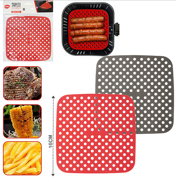 TAPETE DE SILICONE QUADRADO PARA AIR FRYER 16CM - CLINK