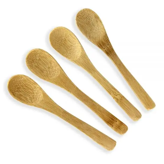 KIT 4 MINI COLHERES DE BAMBU 9,5CM - CLINK