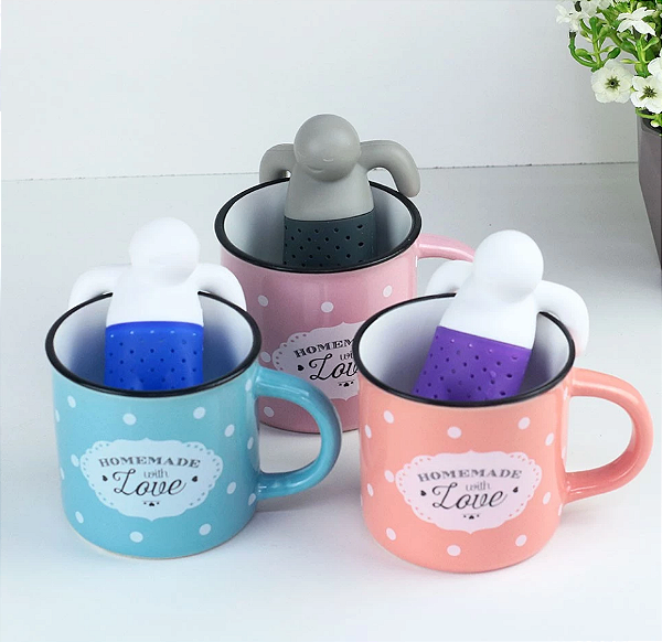 INFUSOR PARA CHÁ DE SILICONE BONECO 8X4CM - CLINK