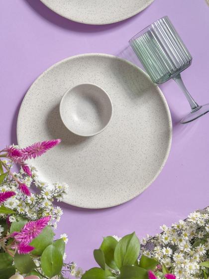 PRATO DE CERÂMICA RASO COUP ORGANIC GRAY 29CM - ALLEANZA