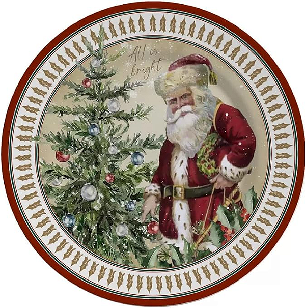 PRATO RASO NATAL CENAS ACETINADO 28CM - ALLEANZA