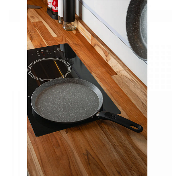 TAPIOQUEIRA DE INDUÇÃO EM ALUMÍNIO COM REVESTIMENTO CERÂMICO GRANILITE CINZA 22CM - WOLFF