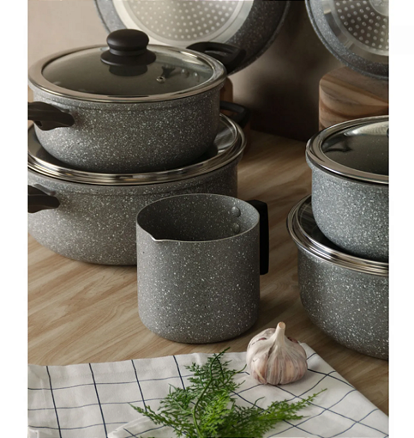 LEITEIRA EM ALUMÍNIO COM REVESTIMENTO CERÂMICO GRANILITE CINZA 12CM - WOLFF