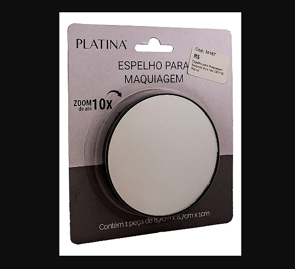 ESPELHO REDONDO DE MAQUIAGEM COM AUMENTO 3X COM VENTOSA - C3B