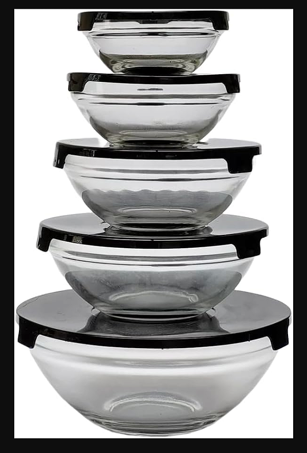 KIT COM 5 POTES DE VIDRO COM TAMPA REDONDOS 135/200/400/550/1000ML CORES SORTIDAS - FLASHGOODS