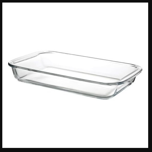 TRAVESSA ASSADEIRA RETANGULAR DE VIDRO 26X13X4CM 1L - FLASHGOODS