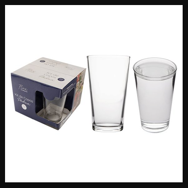 KIT COM 4 COPOS DE VIDRO PÁDUA 485ML - FLASHGOODS