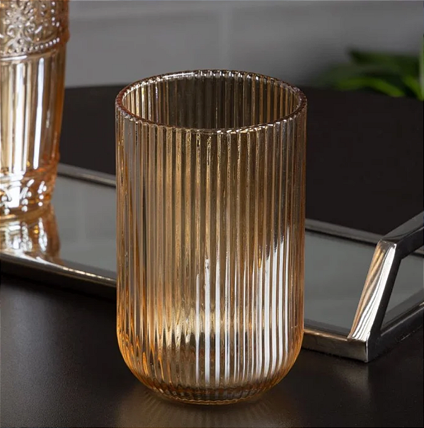 KIT COM 2 COPOS DE VIDRO BLISS ÂMBAR 450ML - WELLMIX