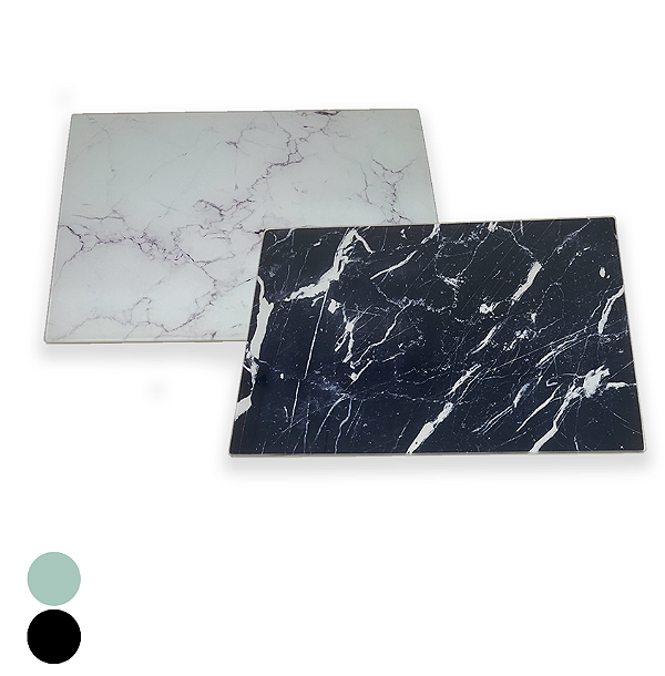 TÁBUA DE VIDRO TEMPERADO MARMORIZADO PARA CORTE 35X25CM - TOP ÚTIL