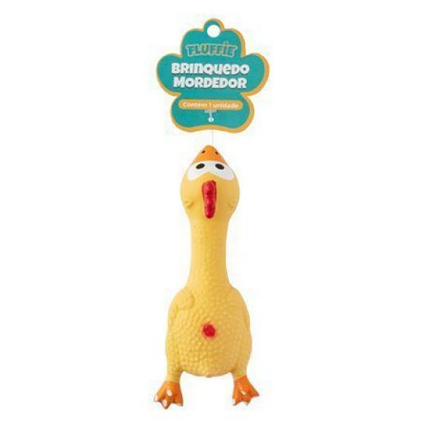 BRINQUEDO MORDEDOR PET GALINHA COM SOM 16X5CM - C3B