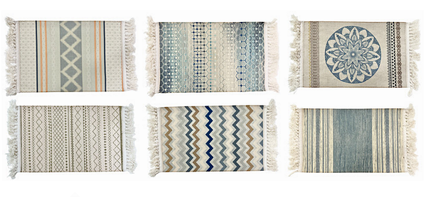 TAPETE 100% POLIÉSTER 60X40CM ZAGREB FRANJA ESTAMPAS SORTIDAS - MULTIART