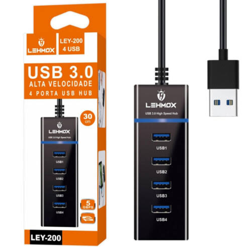 Hub Usb Extensão 4 Portas 3.0 - Lehmox Ley-200