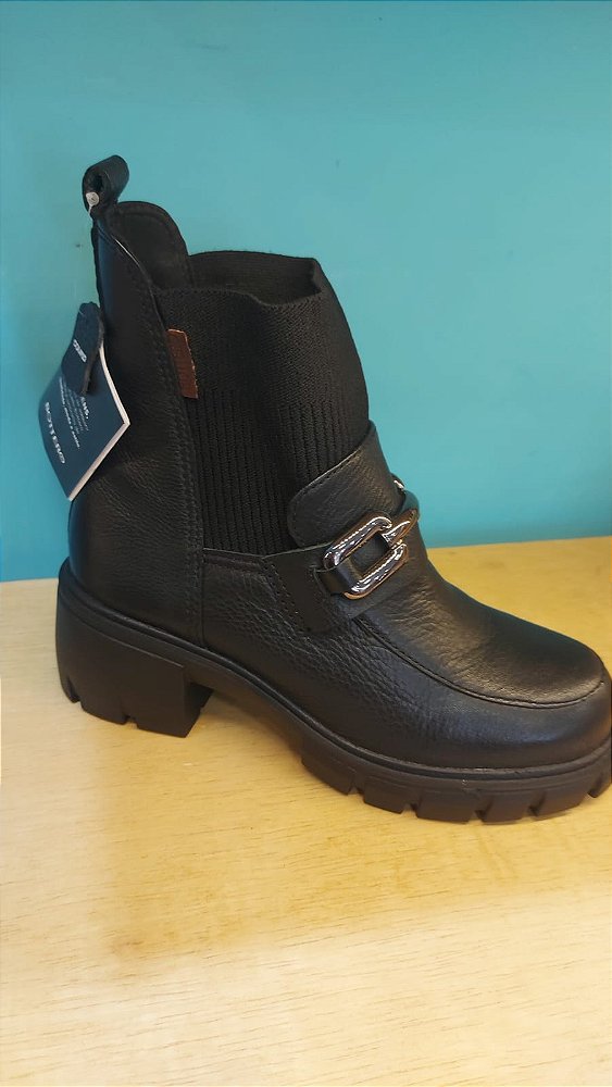 347202 BOTA COTURNO COURO BURNISH PRETO/ONIX