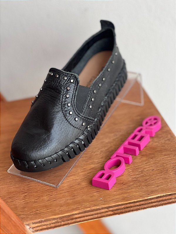 354314 SAPATO COURO BURNISH PRETO