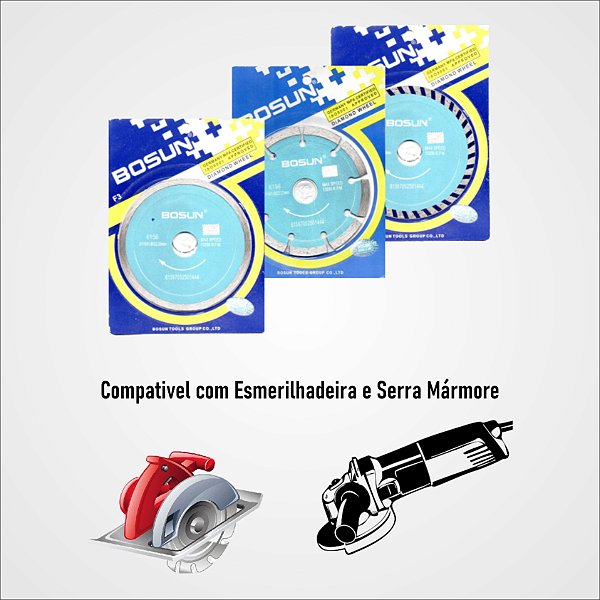 Disco de Corte Diamantado P/Cerâmica 22,2mmx115mm Bosun