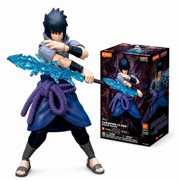 Boneco Blokees Sasuke Uchiha Champion Class Naruto Shippuden Novo