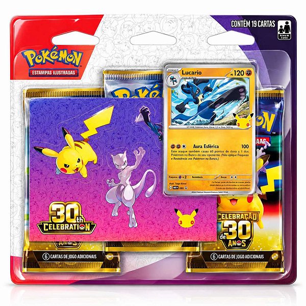 Pokémon Celebração de 30 Anos – Blister Triplo com Adesivo