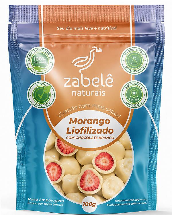 Drageado De Morango Liofilizado 100g - Zabele Naturais