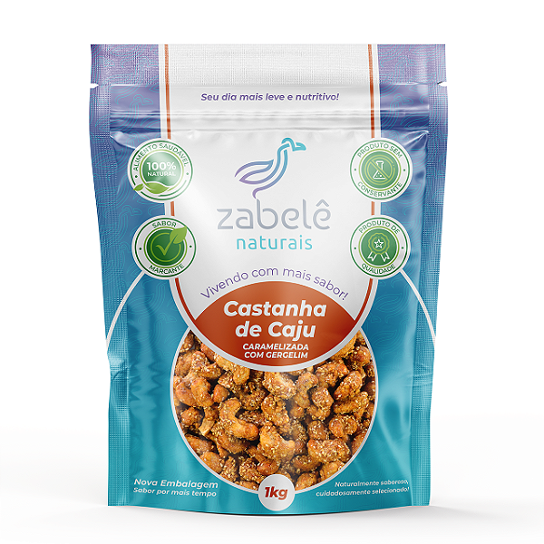 Castanha de Caju Caramelizada com Gergelim