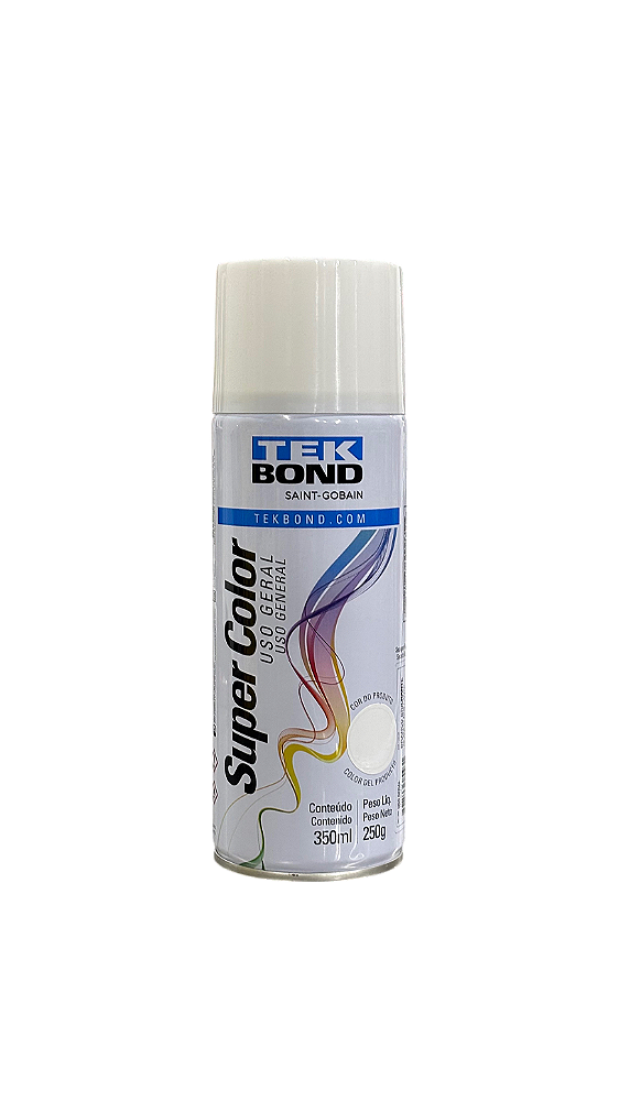 Tinta Spray Tekbond Super Color Branco Brilhante Uso Geral 350ml