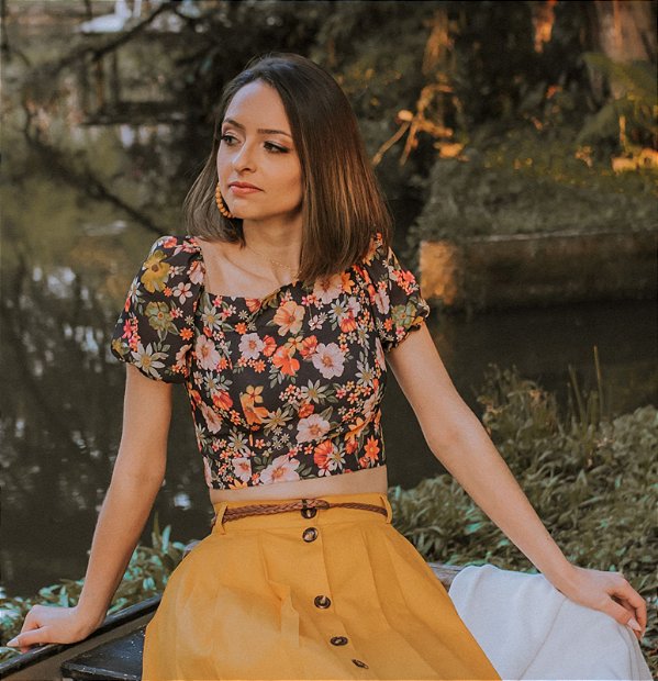 Cropped Flor de Outono