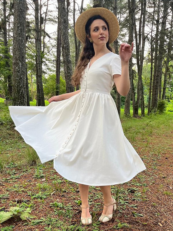 Vestido de Linho Anos Dourados (Off White)