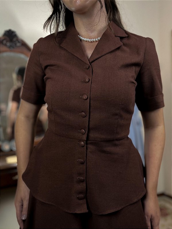 Blusa de Linho New Look (Marrom)
