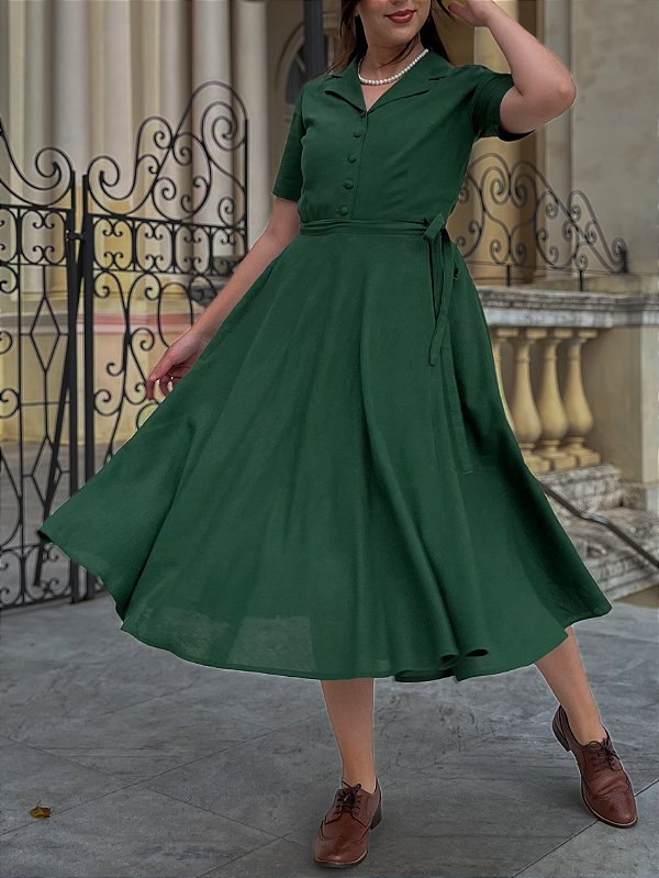 Saia de Linho Sophia (Evergreen)