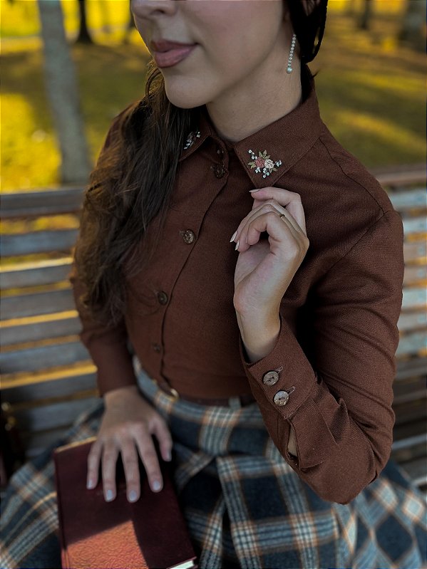 Camisa de Linho Relíquia (Marrom)