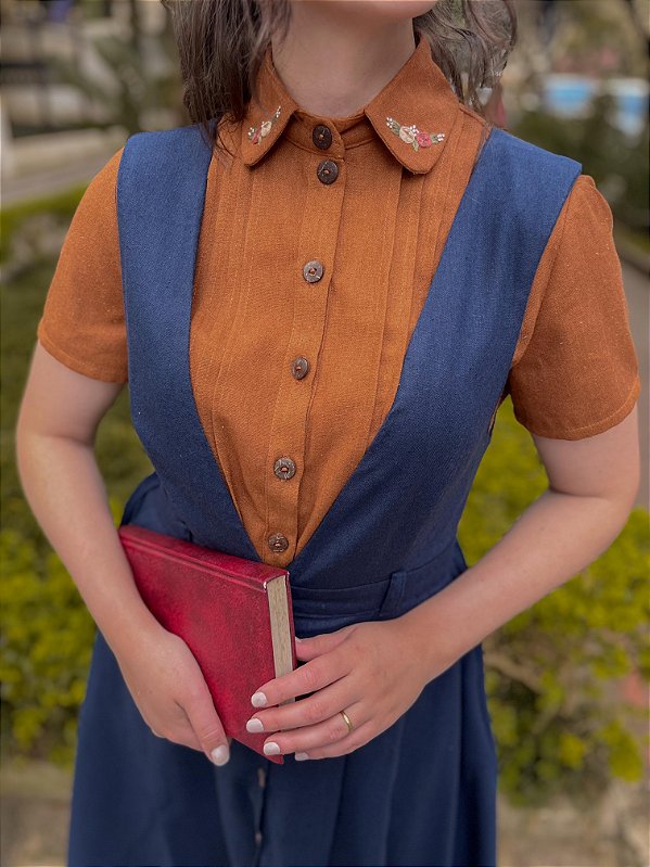 Camisa de Linho Birdy (Caramelo)