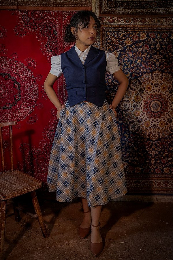 Saia Classique (Xadrez Marinho)