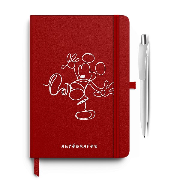 Caderneta Autógrafos Sketch Vermelha