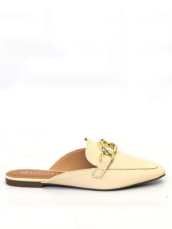 Mule Feminino Casual Corrente Offline Creme