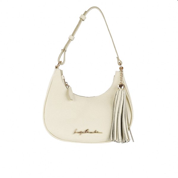 Bolsa Feminina Pequena Meia Lua Barbichado Luiza Barcelos Off White