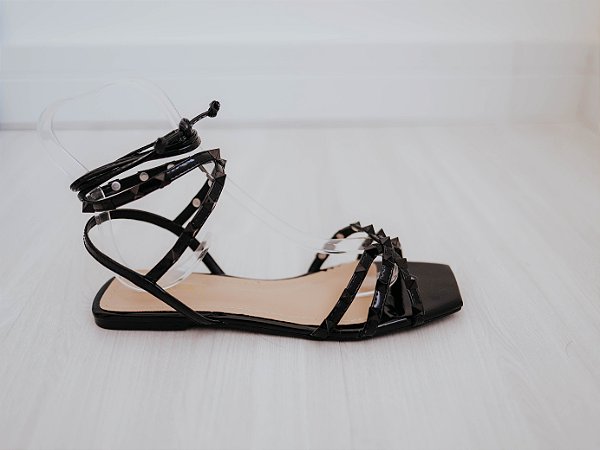 Rasteira Feminina Bico Quadrado Taylor Specchio Brand Preto