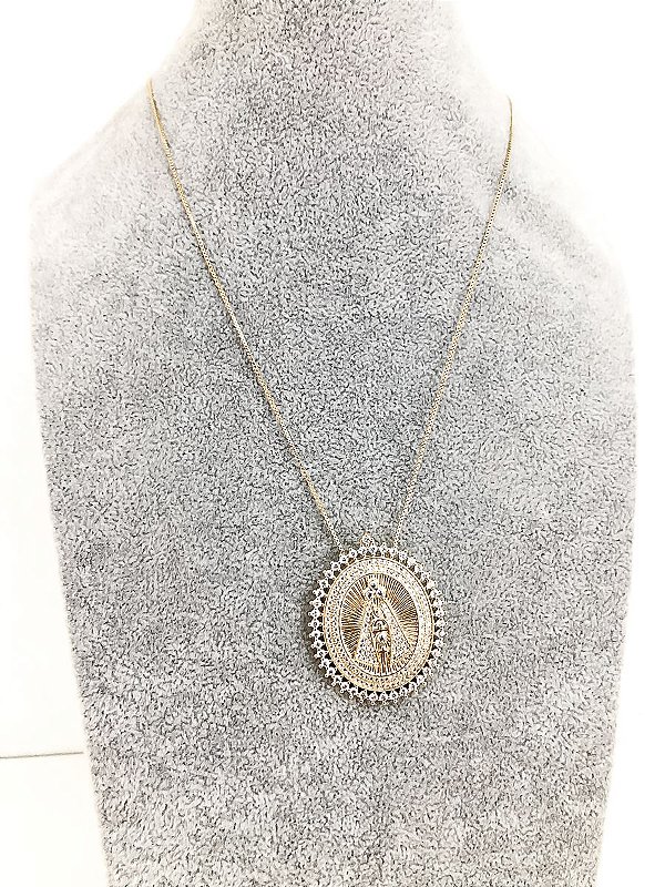 Colar Feminino Nossa Senhora Specchio Dourada