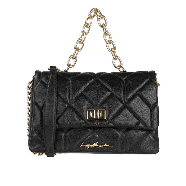 Bolsa Feminina Média Compartimento Alça Fecho Giratório  Viena Luiza Barcelos Preto