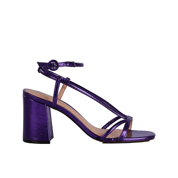 Sandália Feminina Naked Metalizada Luiza Barcelos Roxo