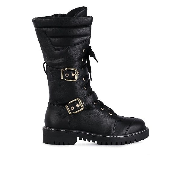 Bota Feminina Matelassê Fivela Luiza Barcelos Preta