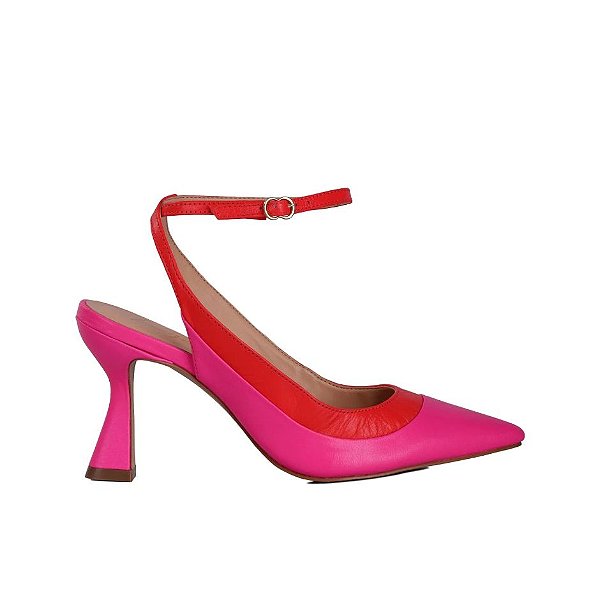 Scarpin Feminino Salto Médio Bicolor Luiza Barcelos Rosa