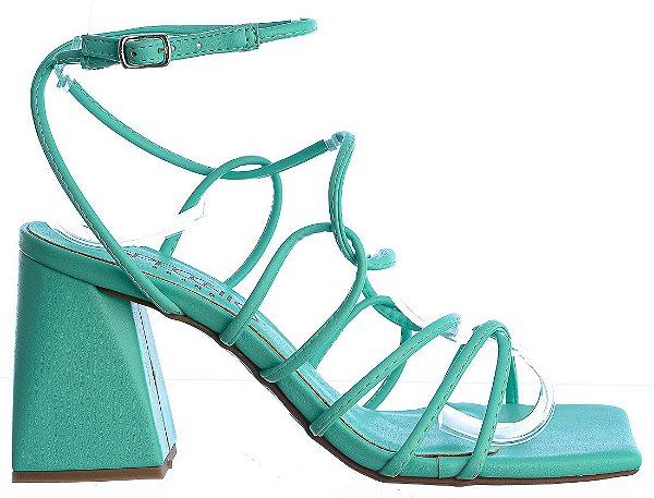 Sandália Feminina Marina Colorindo Specchio Brand Verde Água