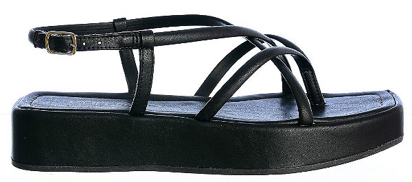Sandália Feminina Clarice FlatForm Colorindo Specchio Brand Preta
