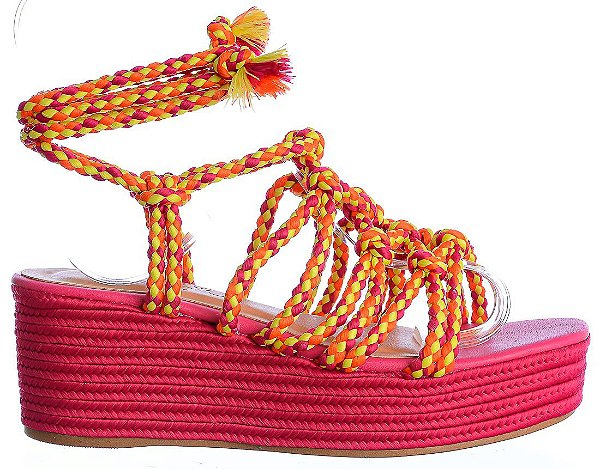 Sandália Feminina Sirley Anabela Colorindo Specchio Brand Pink